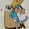 Having a milkshake at the counter - Alice
