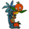  Orange Bird with Palm Trees and Oranges